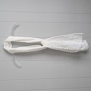 NWOT Hand crocheted scarf.  White
